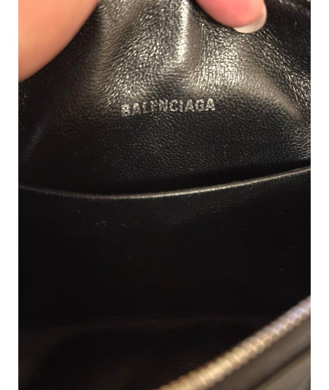 BALENCIAGA Черная кожаная сумка через плечо, фото 6