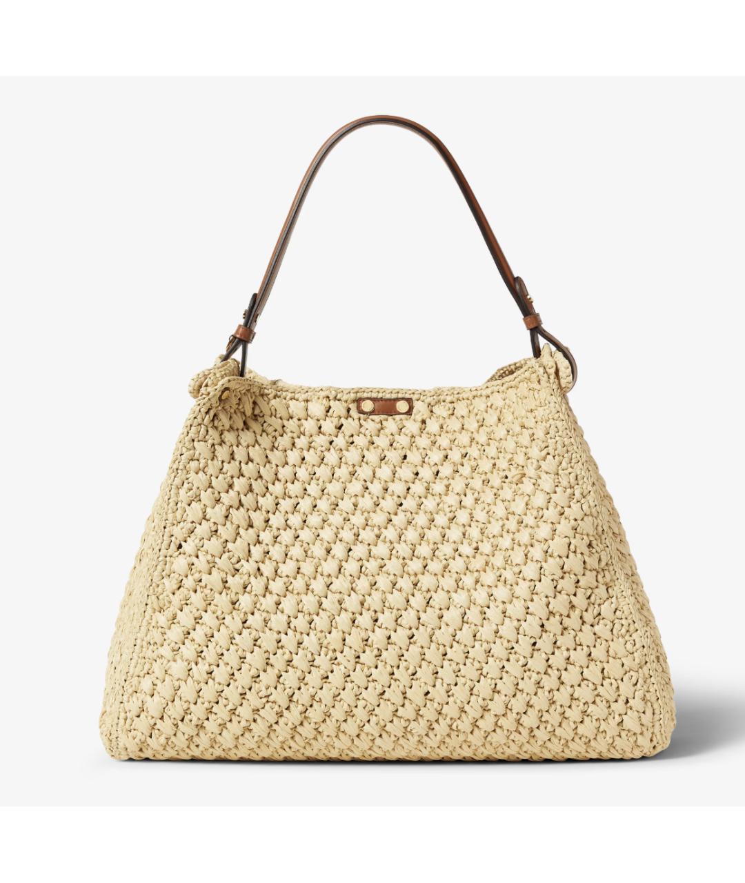 FENDI Бежевая плетеная сумка через плечо, фото 4