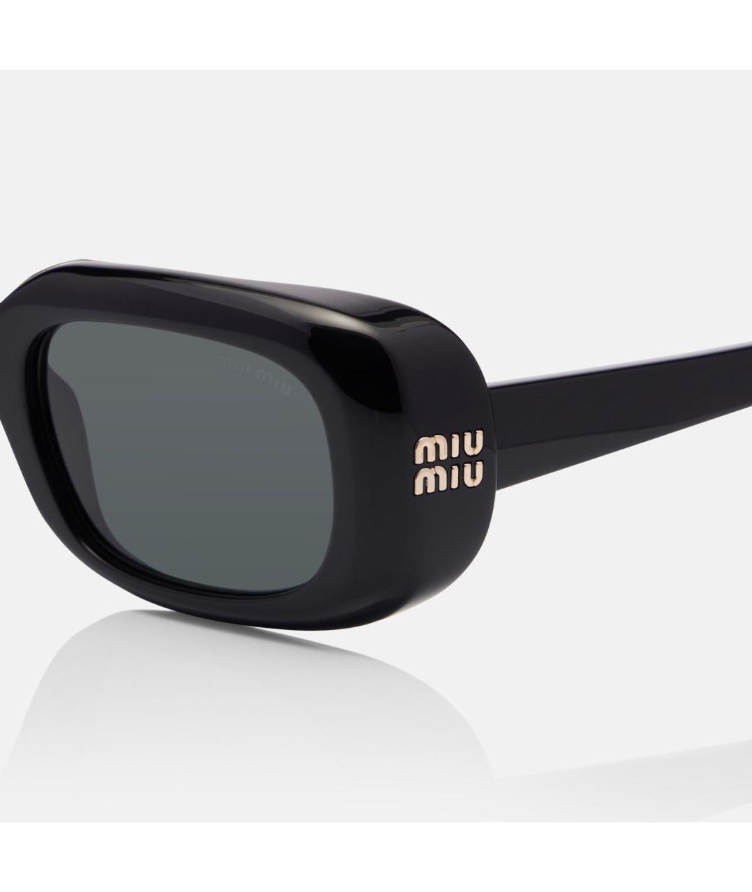 MIU MIU Черные пластиковые солнцезащитные очки, фото 3