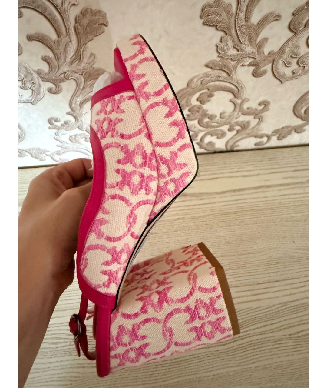PINKO Розовые текстильные босоножки, фото 3