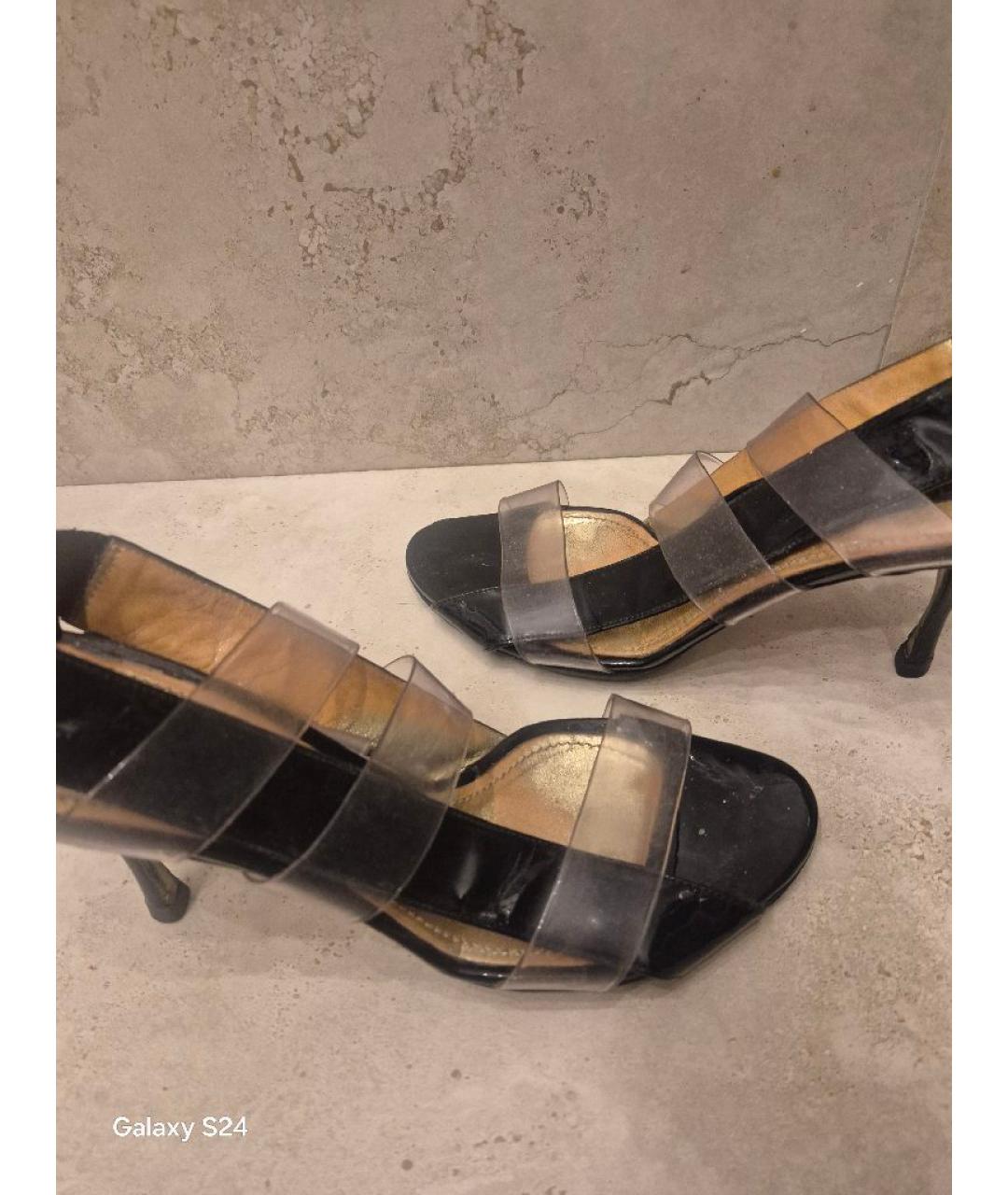 DOLCE&GABBANA Черные босоножки из лакированной кожи, фото 5