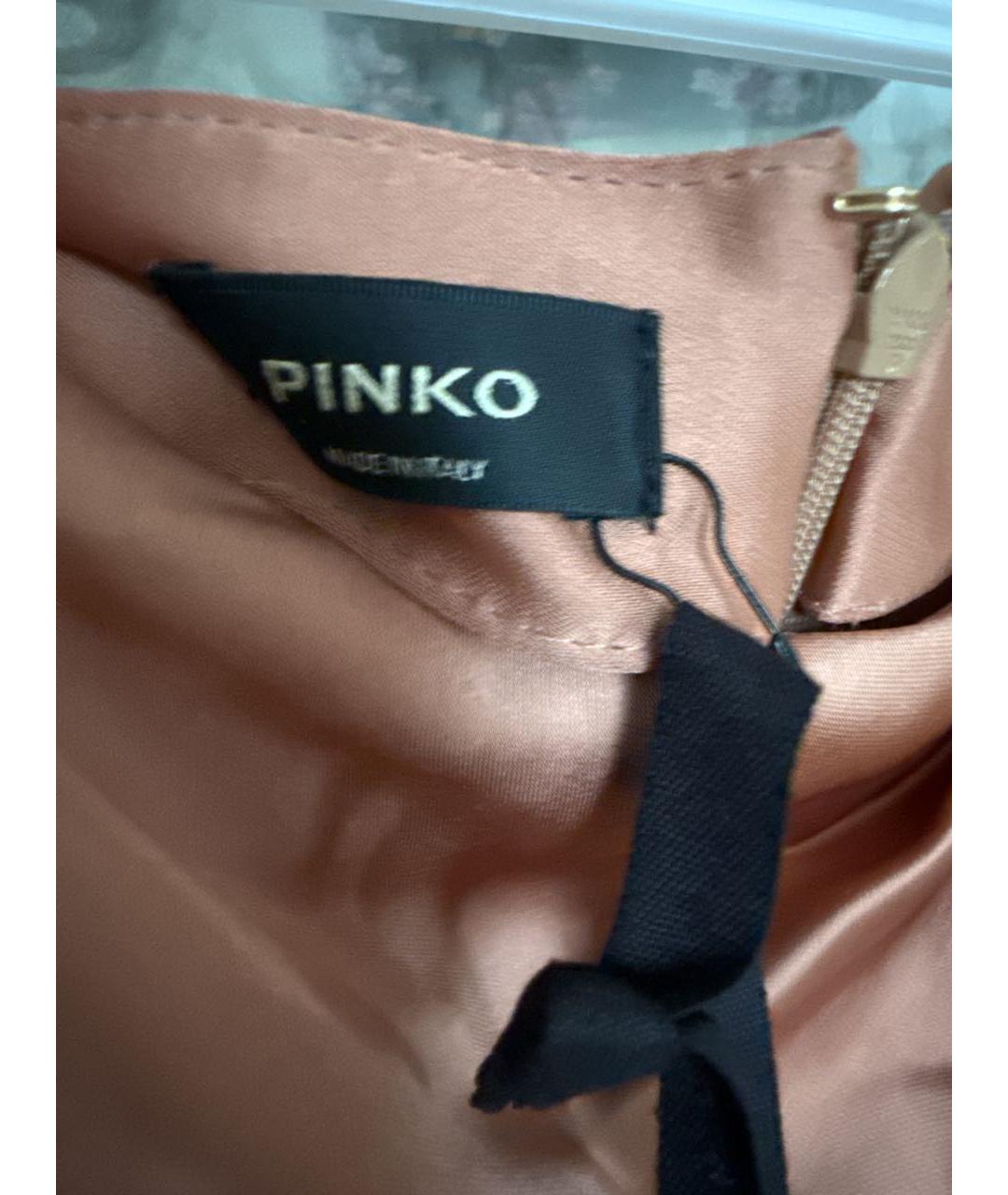 PINKO Коралловая полиэстеровая юбка макси, фото 4