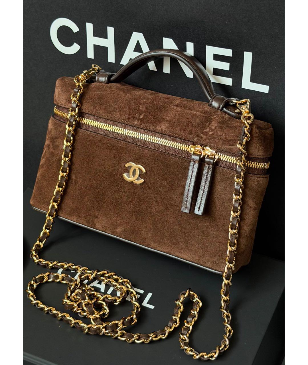 CHANEL Коричневая замшевая сумка через плечо, фото 3