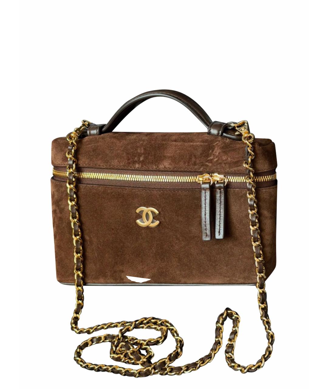CHANEL Коричневая замшевая сумка через плечо, фото 1