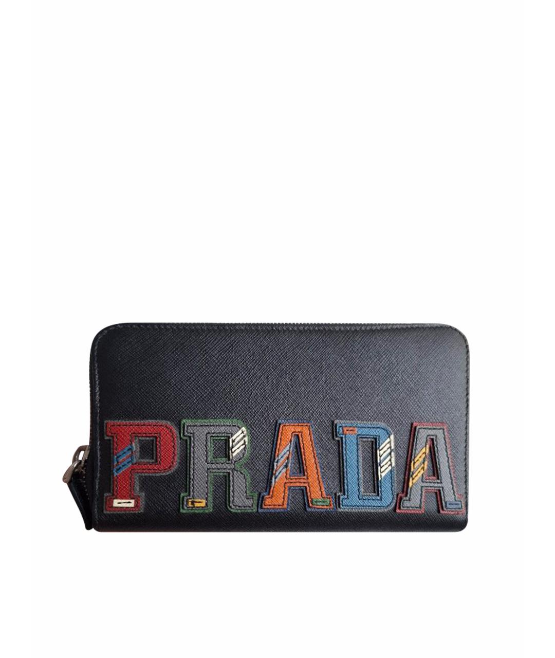 PRADA Черный кожаный кошелек, фото 1