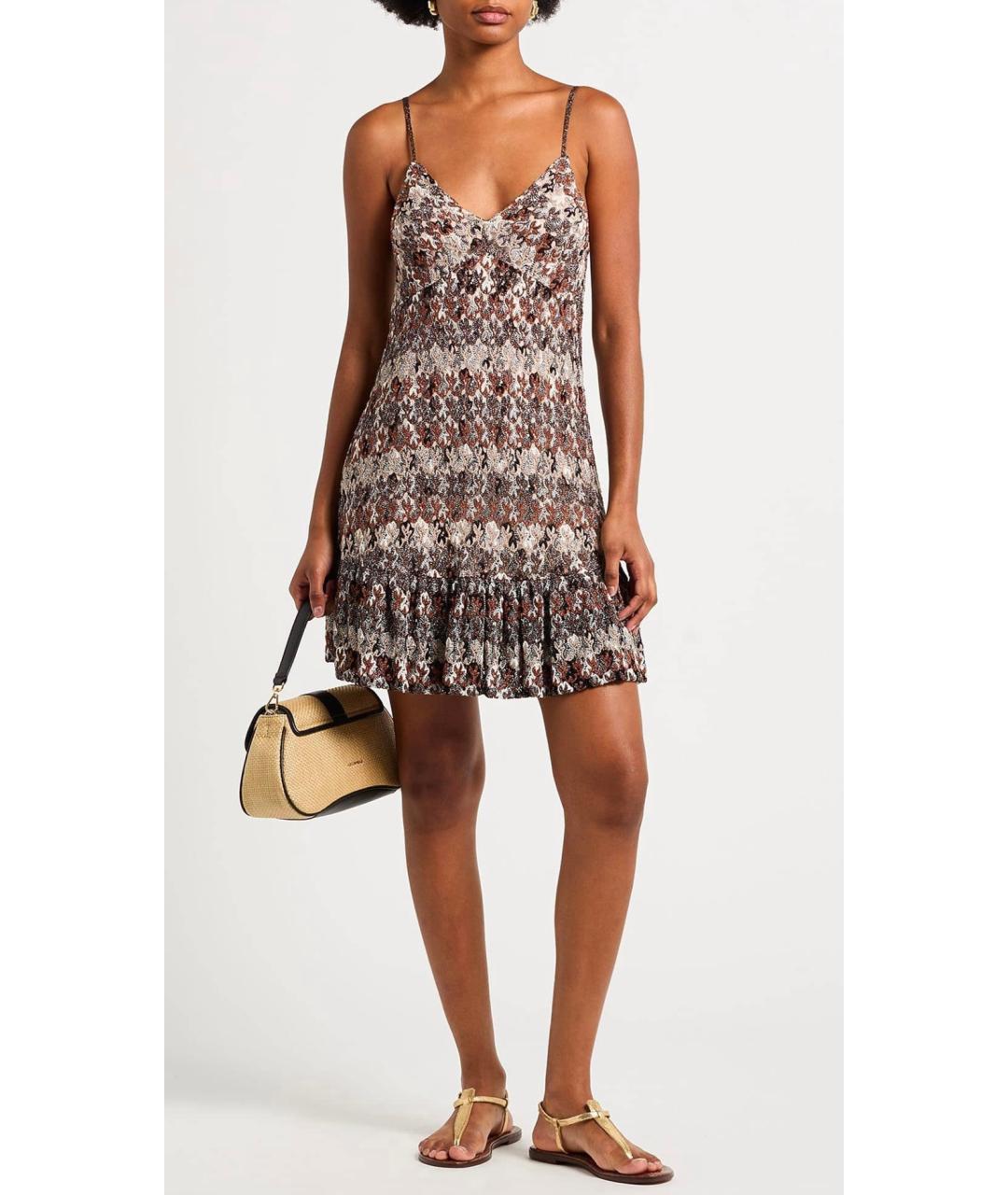 MISSONI Коричневое вискозное коктейльное платье, фото 2