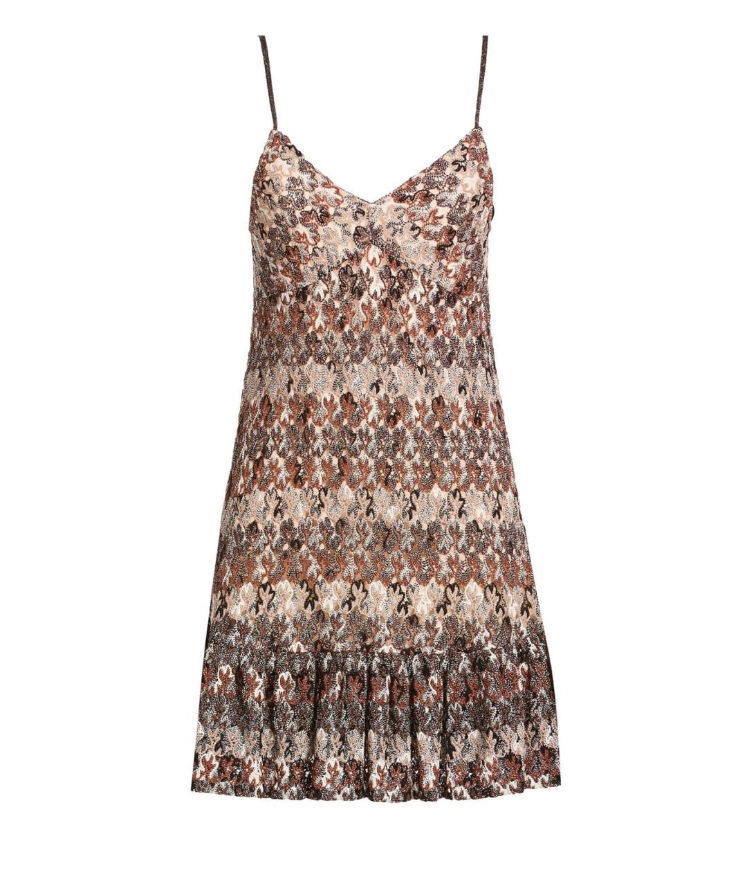 MISSONI Коричневое вискозное коктейльное платье, фото 4