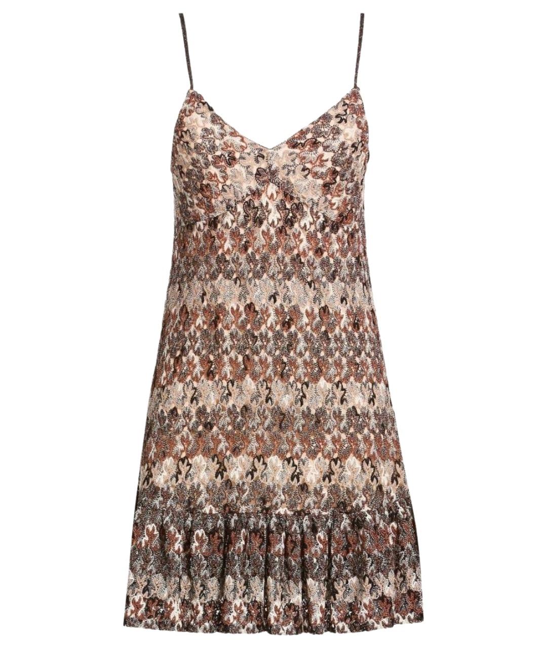 MISSONI Коричневое вискозное коктейльное платье, фото 1