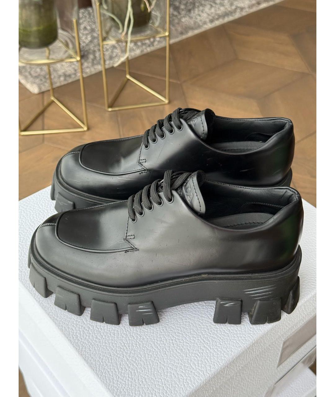PRADA Черные кожаные ботинки, фото 6