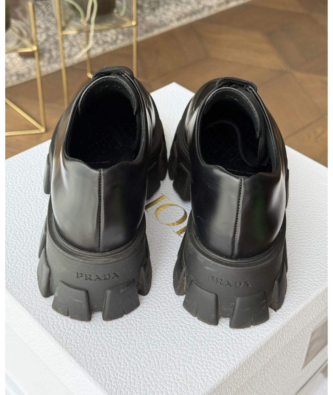 PRADA Черные кожаные ботинки, фото 3