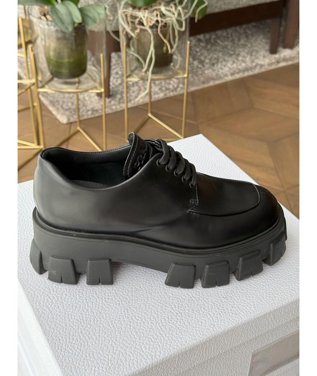PRADA Черные кожаные ботинки, фото 7