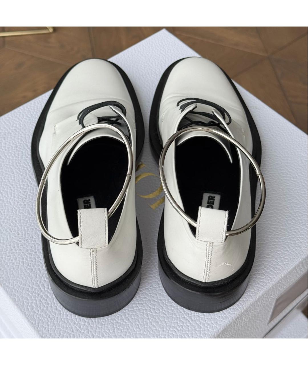 JIL SANDER Белые кожаные ботинки, фото 3