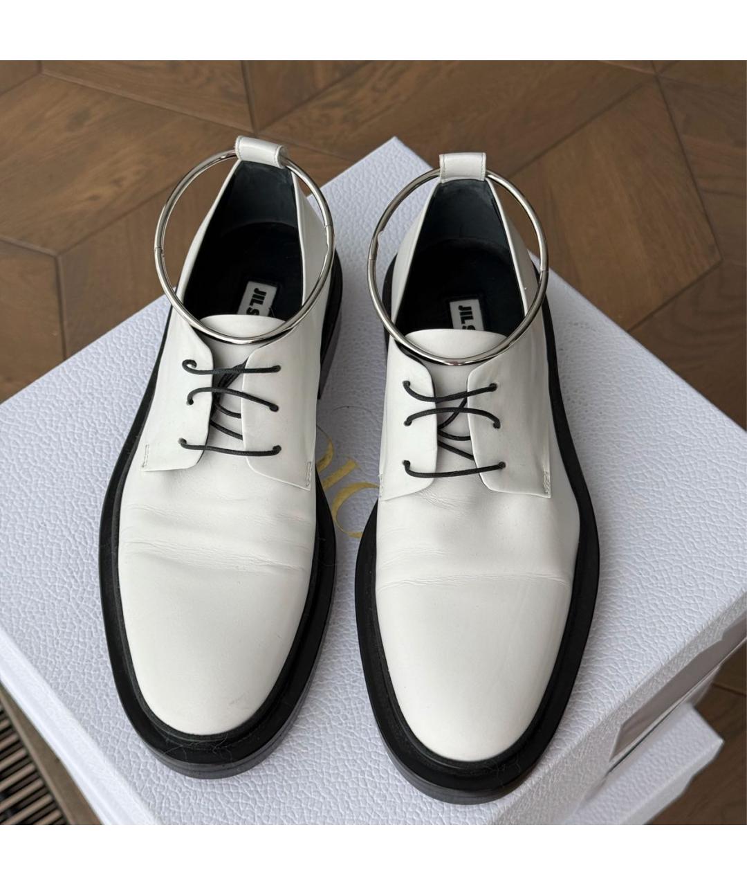 JIL SANDER Белые кожаные ботинки, фото 2