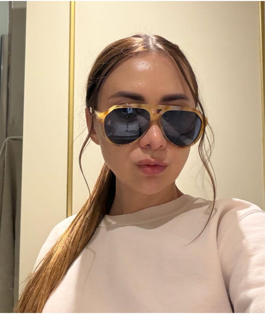 DOLCE&GABBANA Бежевые пластиковые солнцезащитные очки, фото 2