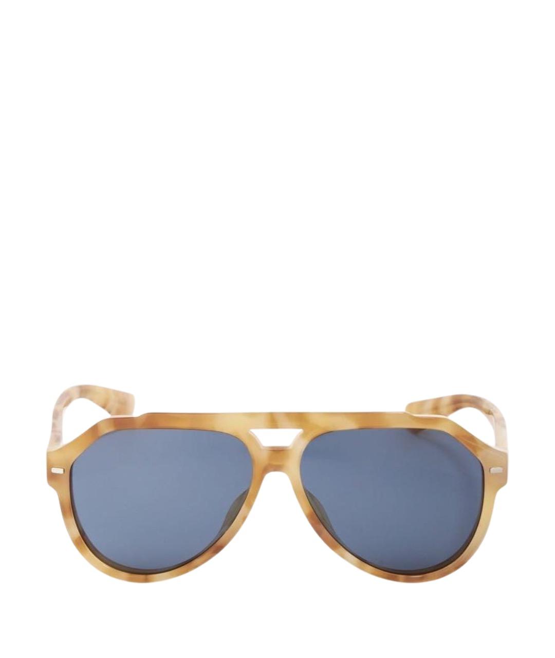 DOLCE&GABBANA Бежевые пластиковые солнцезащитные очки, фото 1