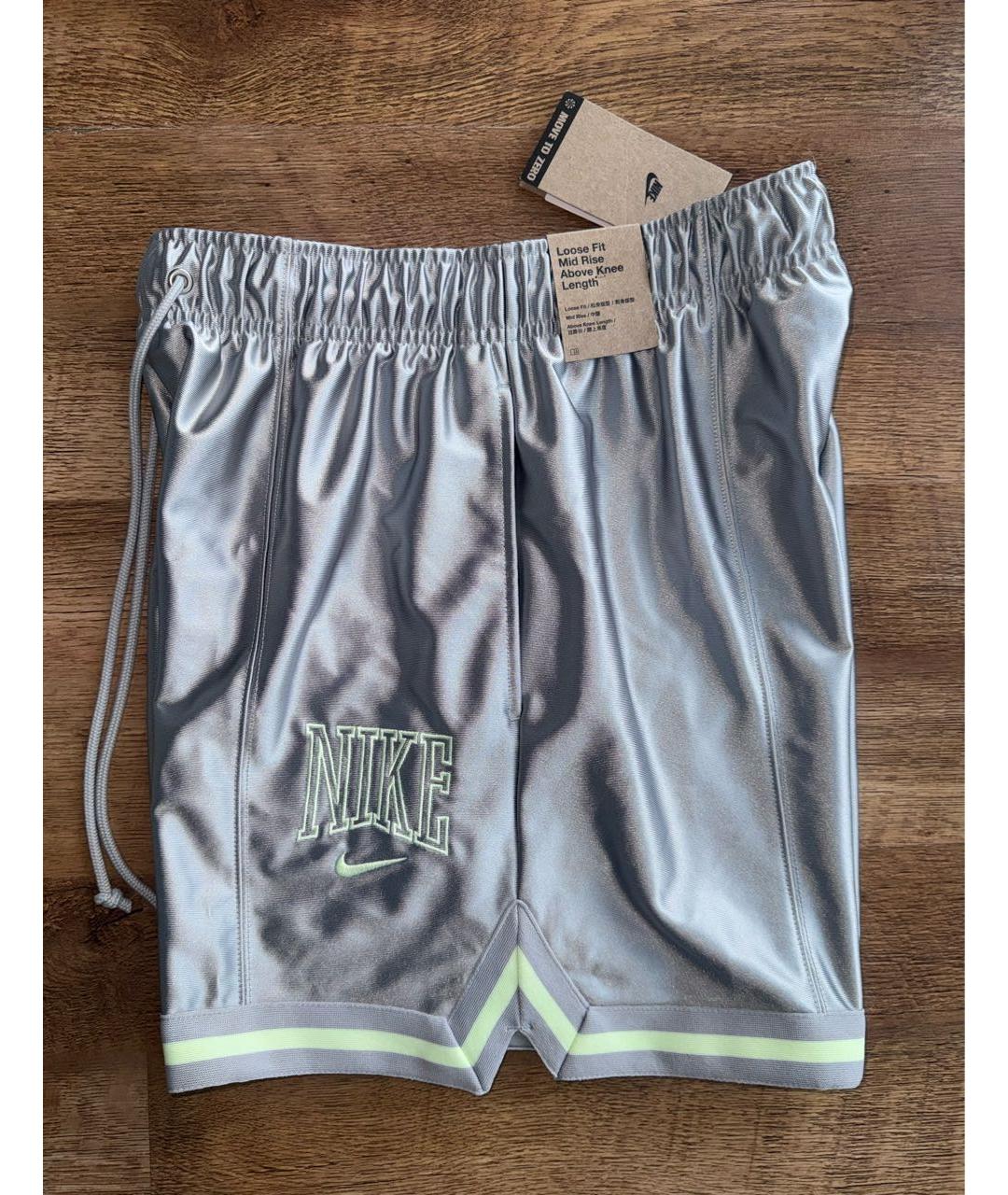 NIKE Серые полиэстеровые шорты, фото 5