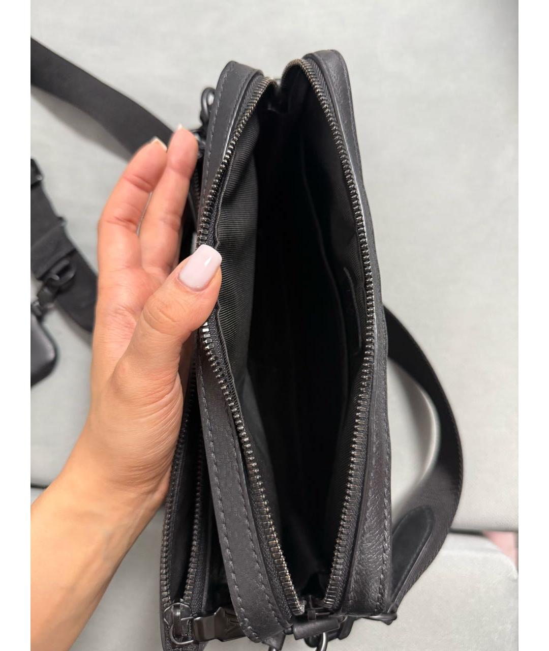 LOUIS VUITTON Черная кожаная сумка на плечо, фото 3
