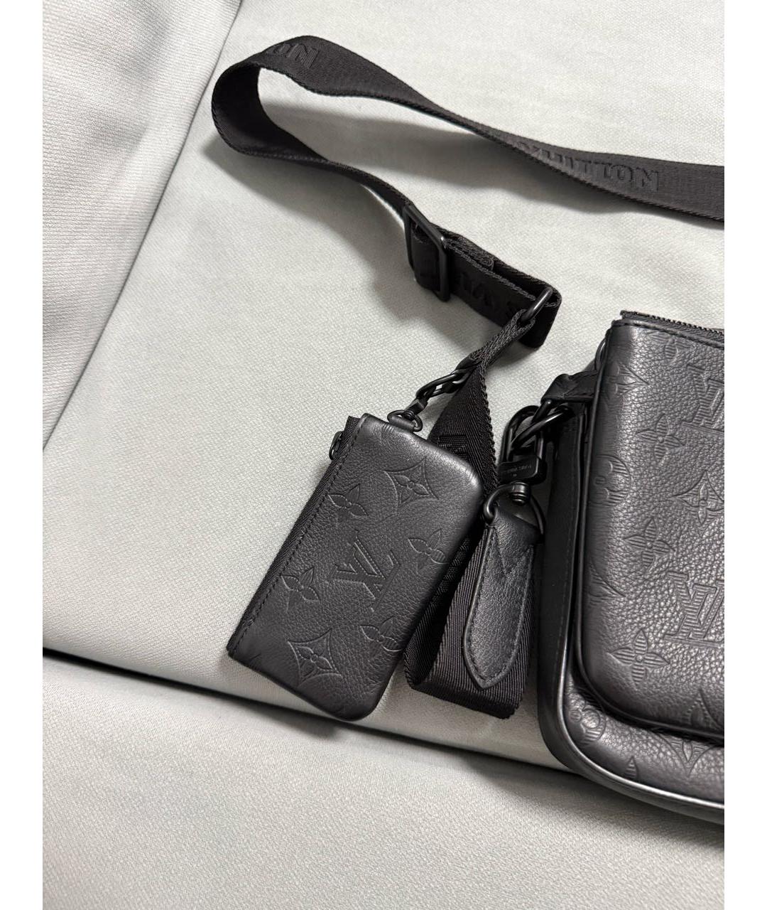 LOUIS VUITTON Черная кожаная сумка на плечо, фото 2