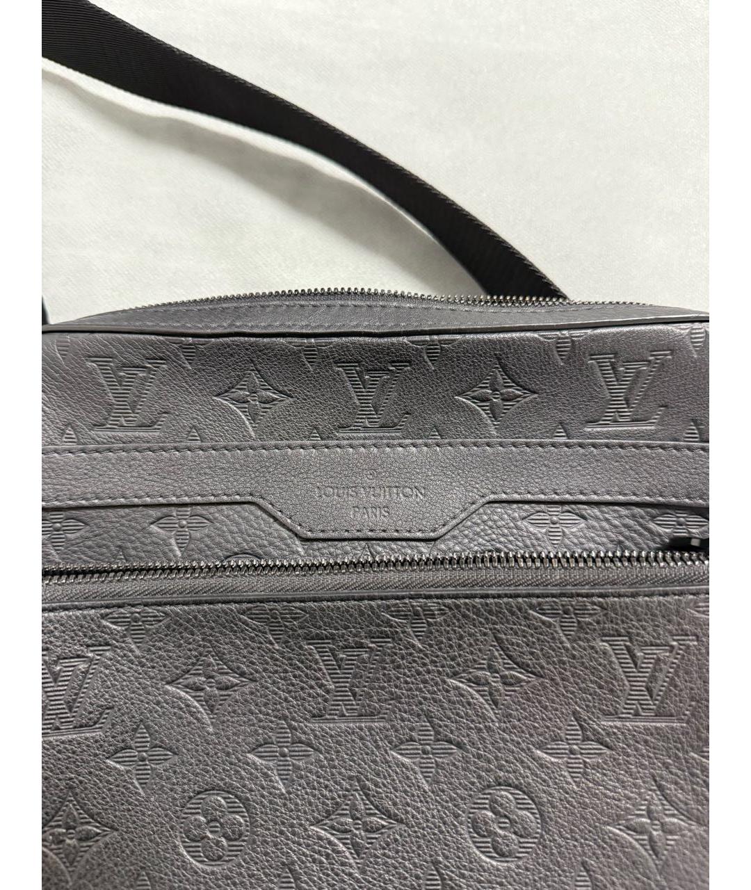 LOUIS VUITTON Черная кожаная сумка на плечо, фото 4