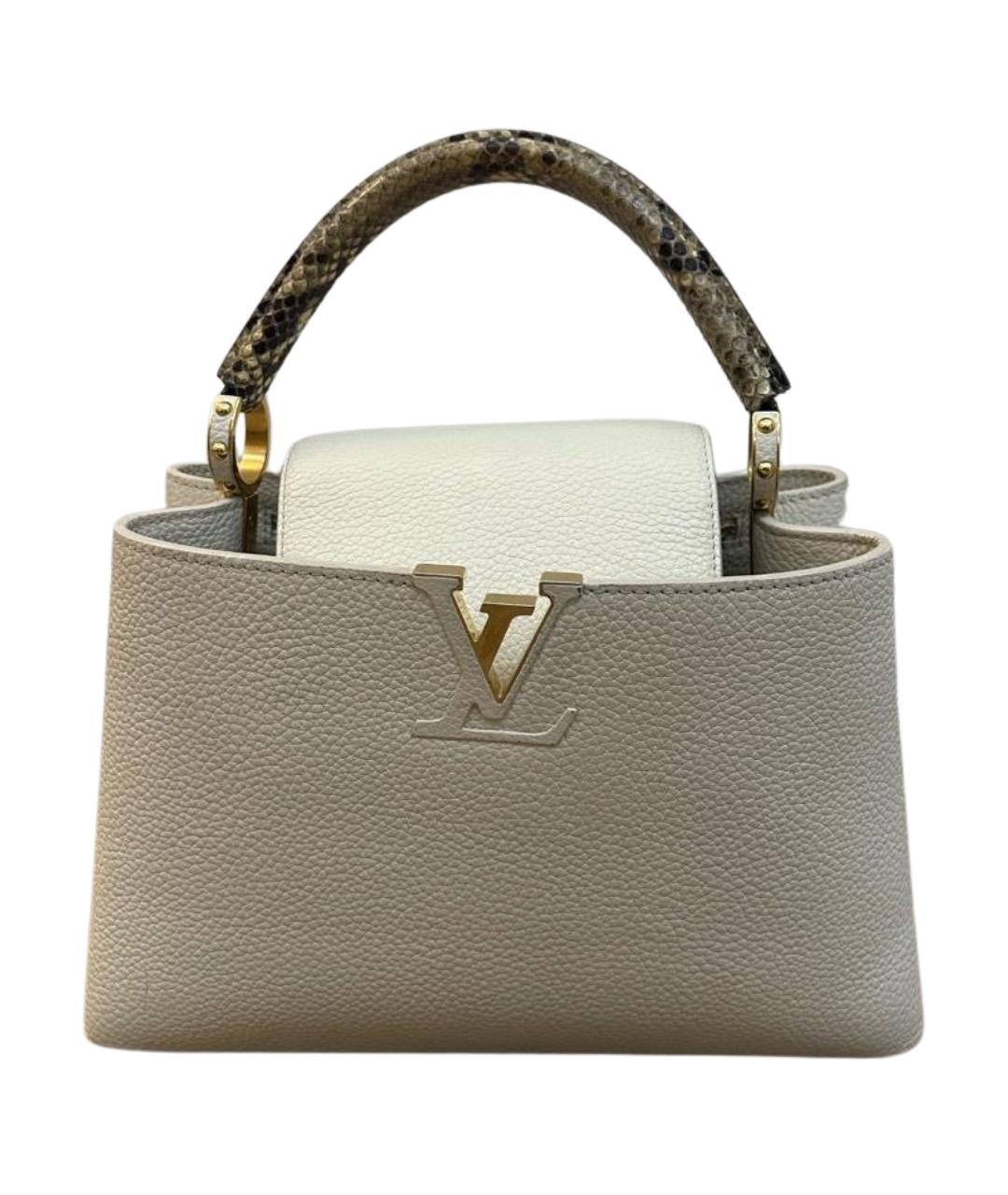 LOUIS VUITTON Белая кожаная сумка с короткими ручками, фото 1