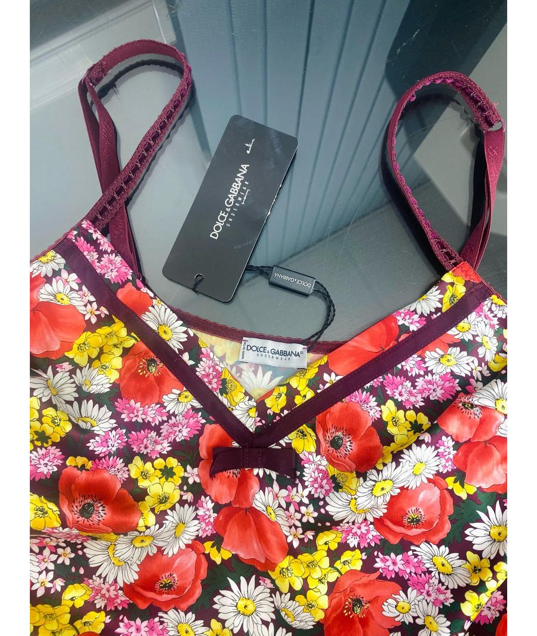 DOLCE&GABBANA Мульти полиэстеровая майка, фото 3