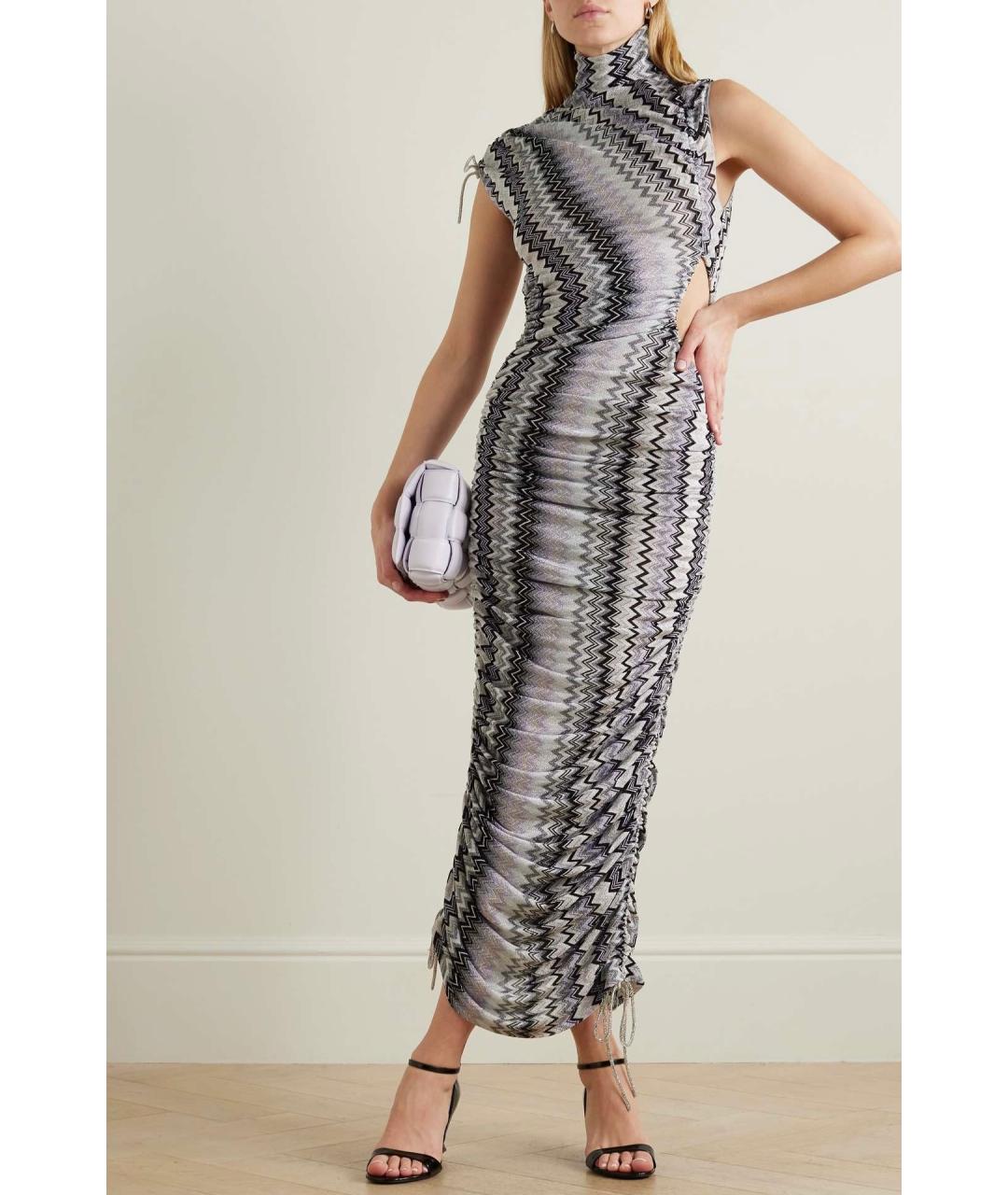 MISSONI Серое вискозное коктейльное платье, фото 4