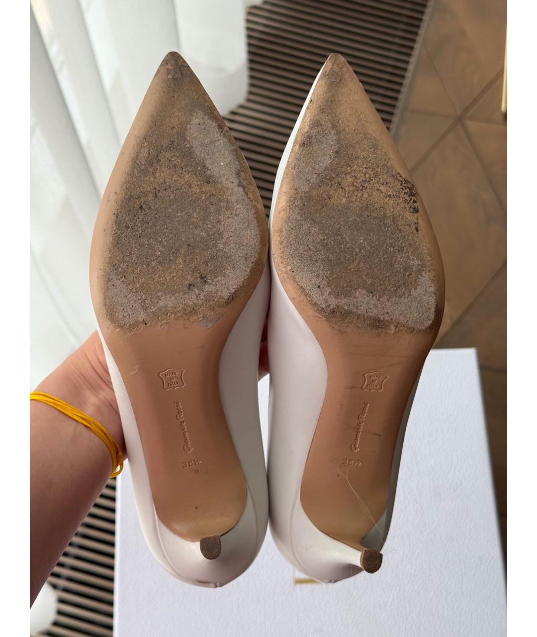 GIANVITO ROSSI Белые кожаные туфли, фото 7
