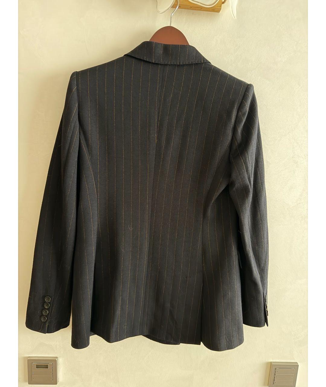MAX MARA Темно-синий шерстяной костюм с брюками, фото 5