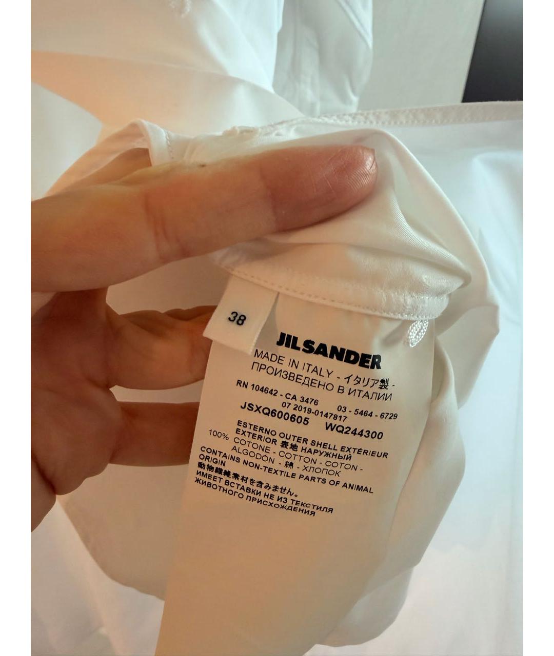 JIL SANDER Белая хлопковая рубашка, фото 7