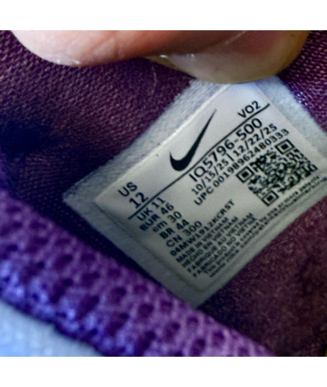 NIKE Фиолетовые кожаные высокие кроссовки / кеды, фото 7