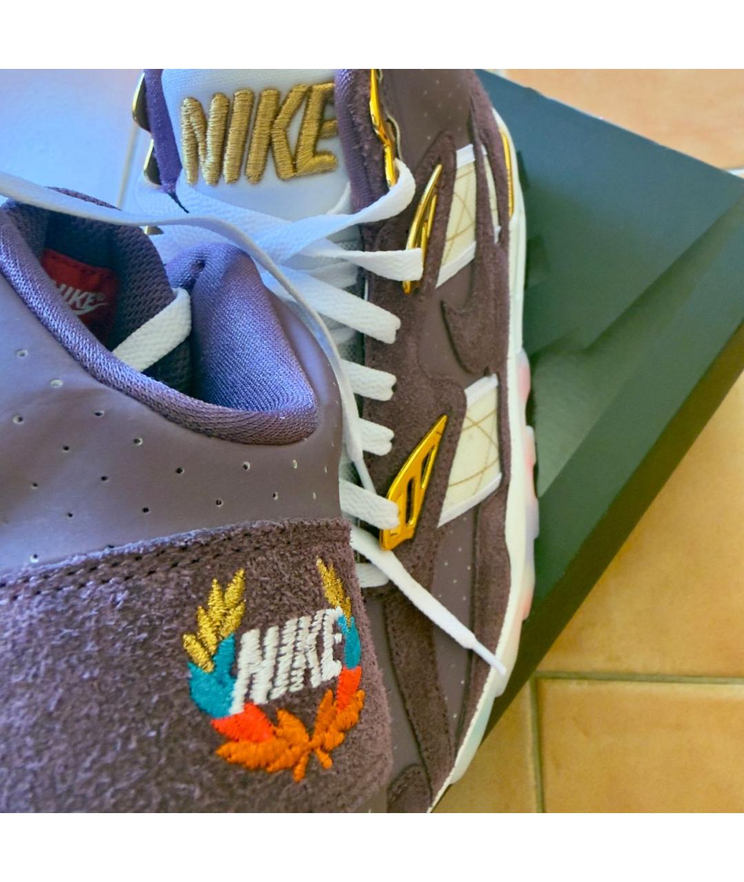 NIKE Фиолетовые кожаные высокие кроссовки / кеды, фото 4