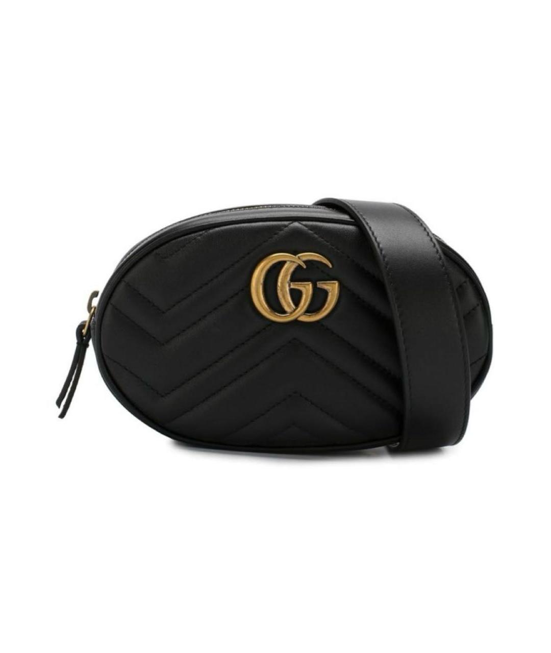 GUCCI Черная кожаная поясная сумка, фото 5