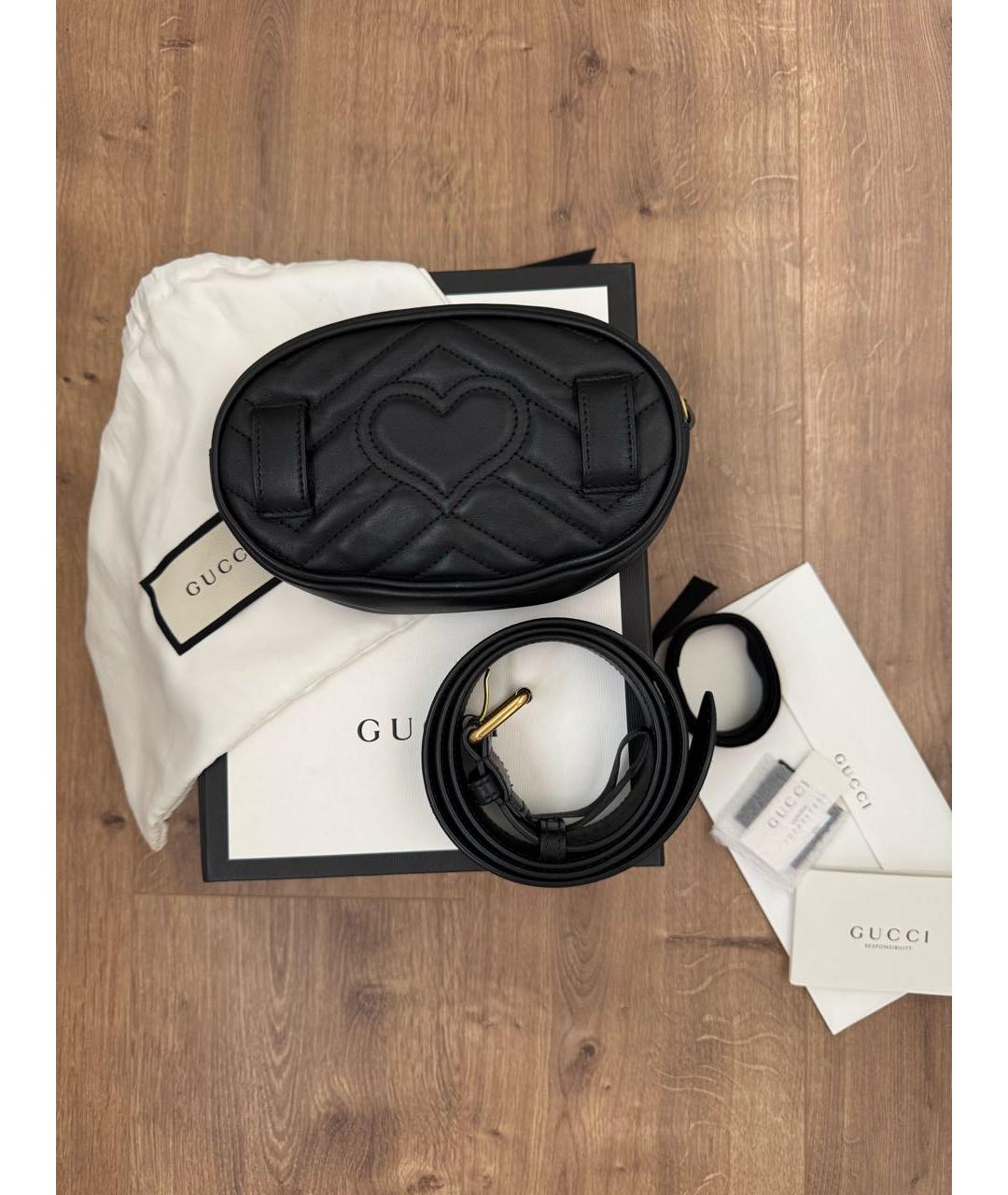 GUCCI Черная кожаная поясная сумка, фото 3