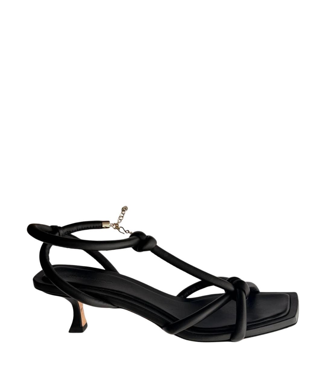 JIMMY CHOO Черные кожаные босоножки, фото 1
