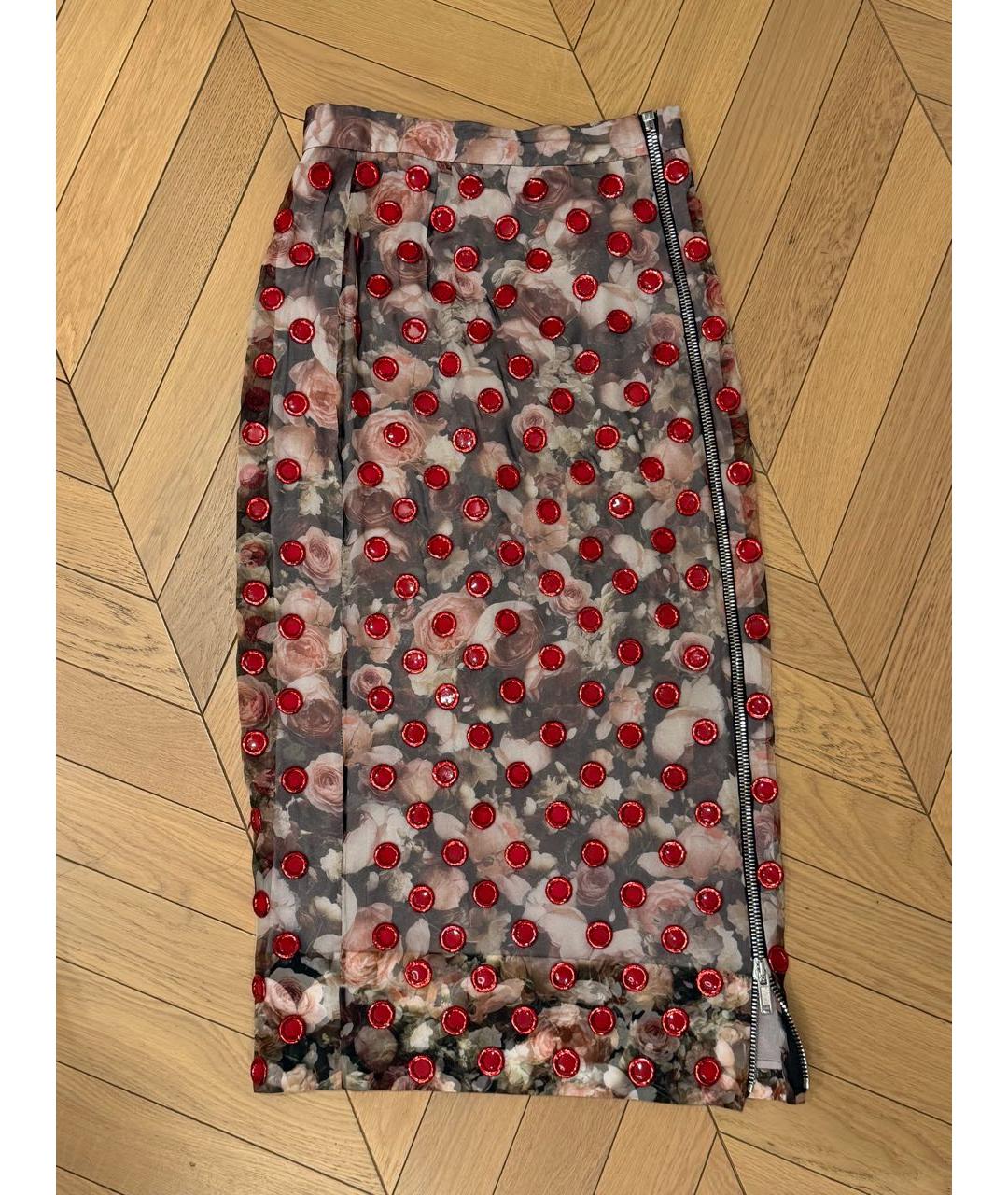 GIVENCHY Мульти шелковая юбка миди, фото 3