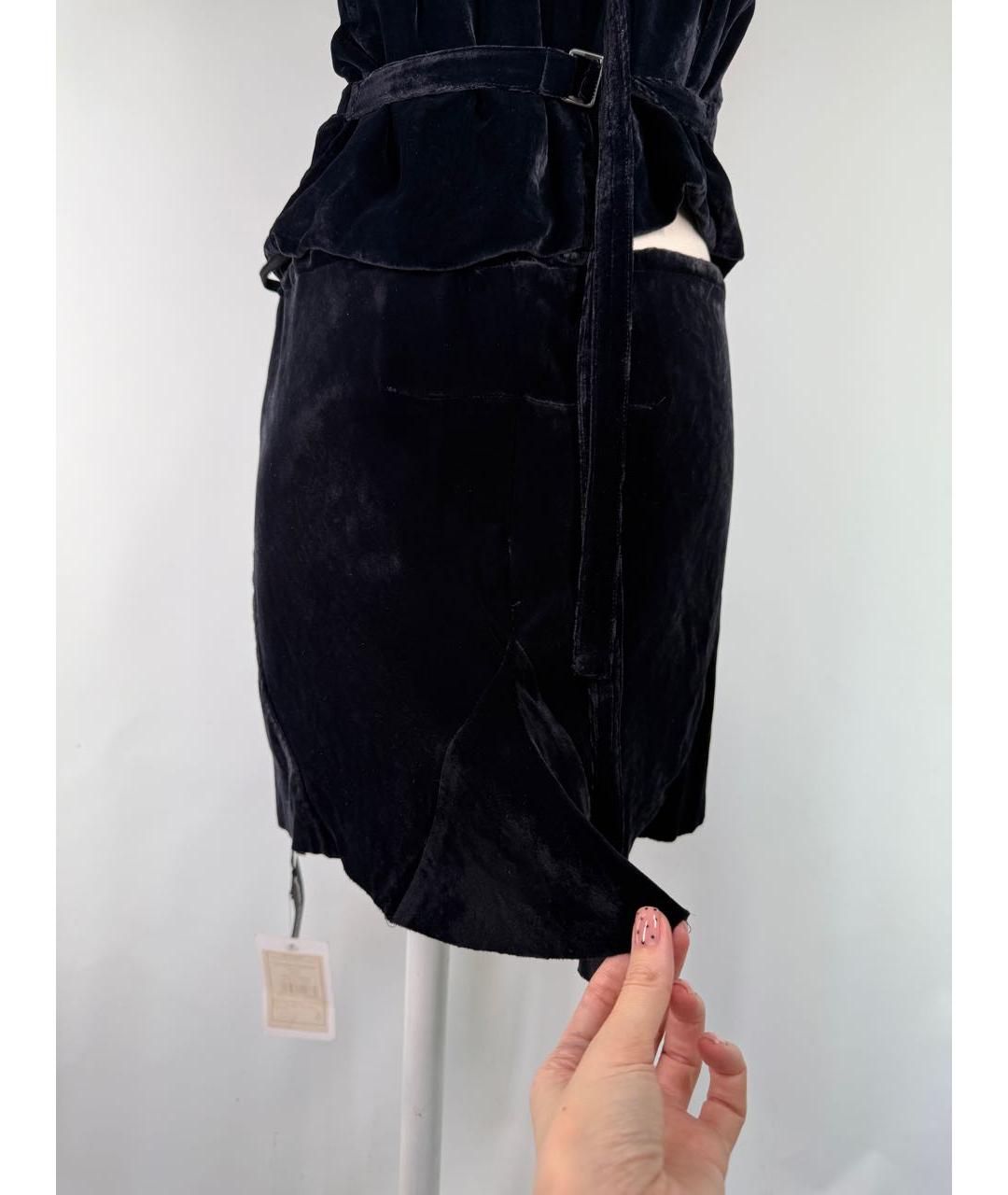 ANN DEMEULEMEESTER Темно-синий вискозный костюм с юбками, фото 4