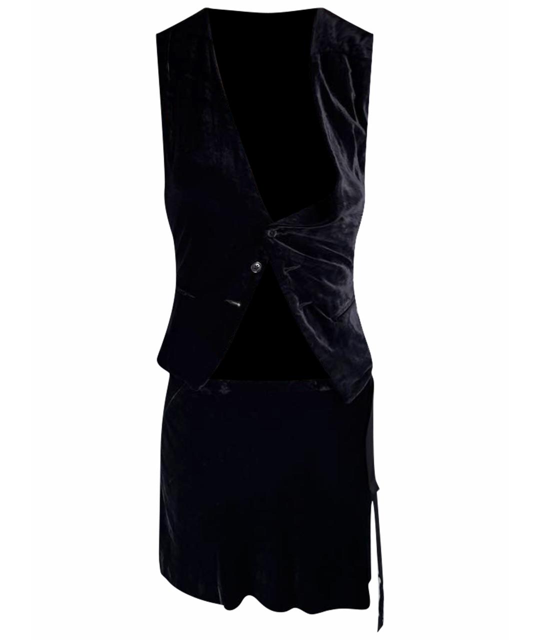 ANN DEMEULEMEESTER Темно-синий вискозный костюм с юбками, фото 1