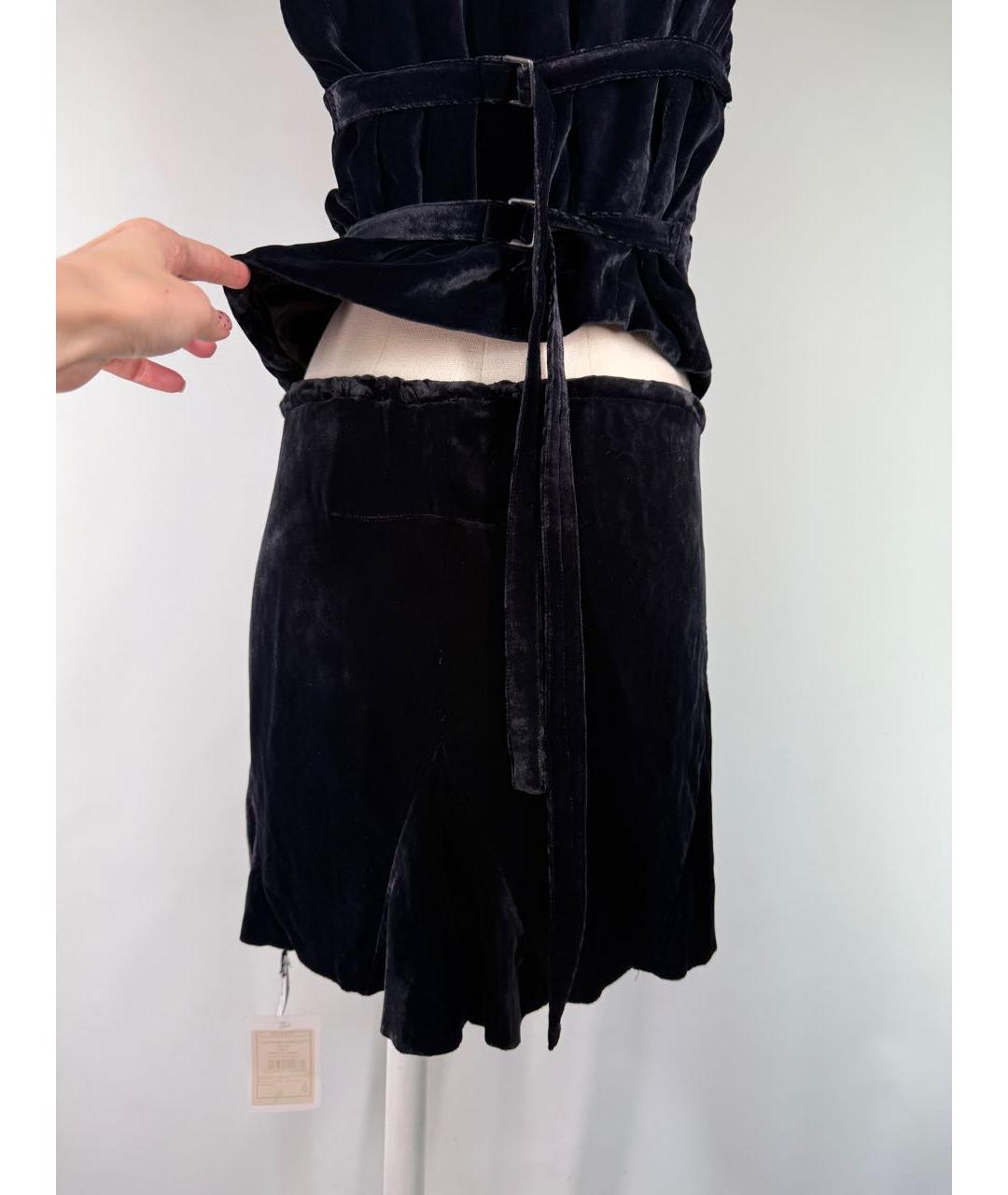 ANN DEMEULEMEESTER Темно-синий вискозный костюм с юбками, фото 6