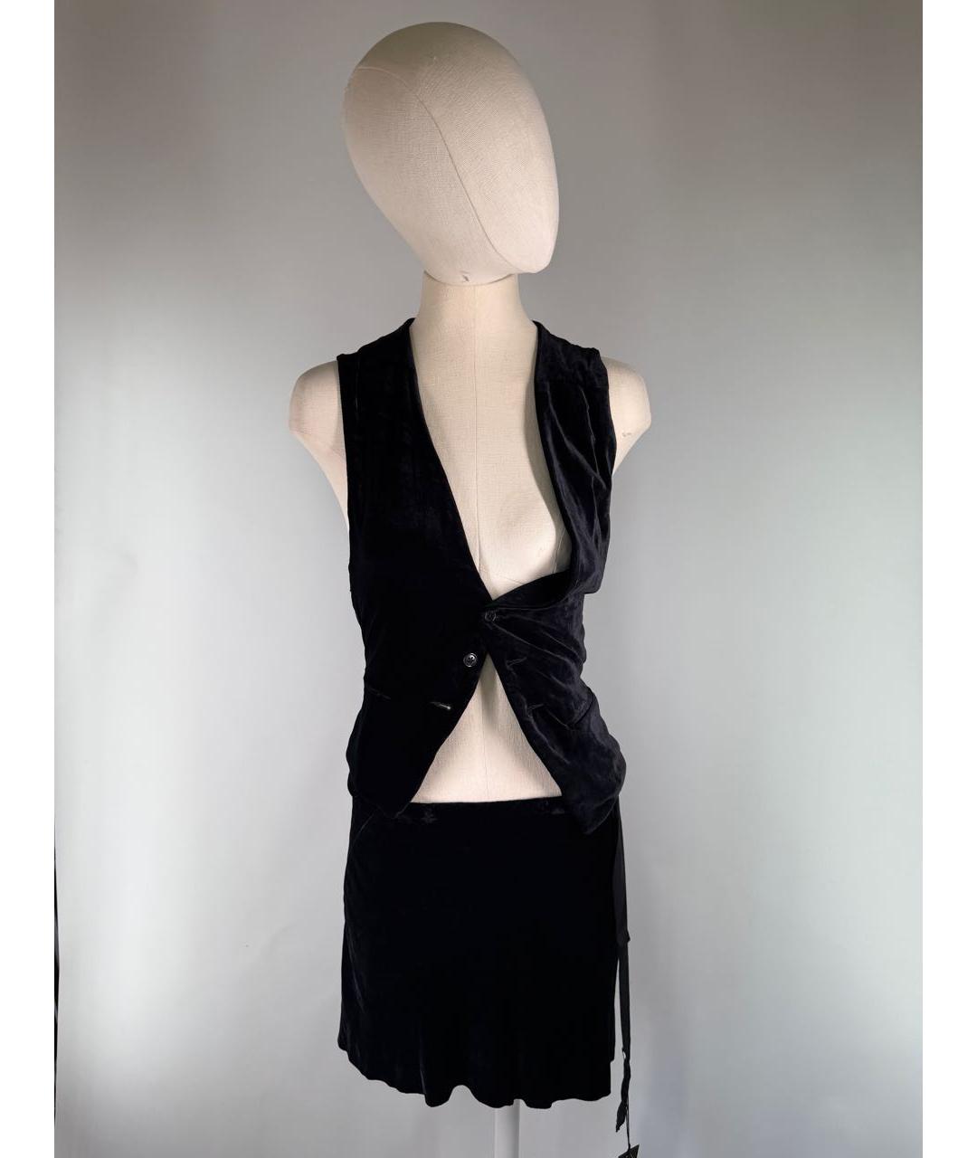 ANN DEMEULEMEESTER Темно-синий вискозный костюм с юбками, фото 9