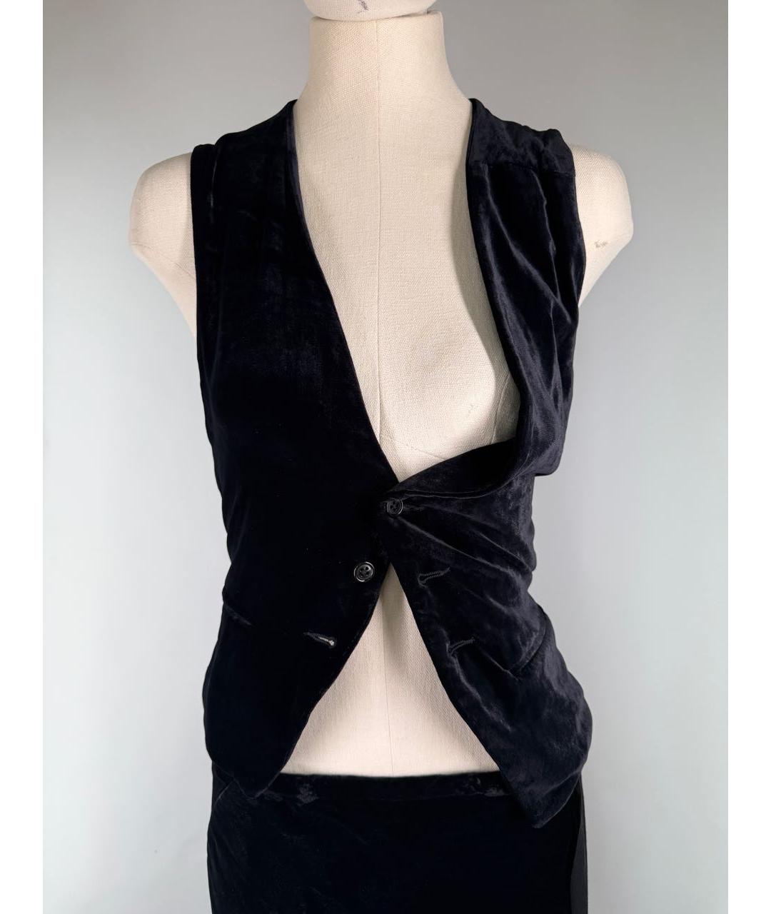ANN DEMEULEMEESTER Темно-синий вискозный костюм с юбками, фото 2