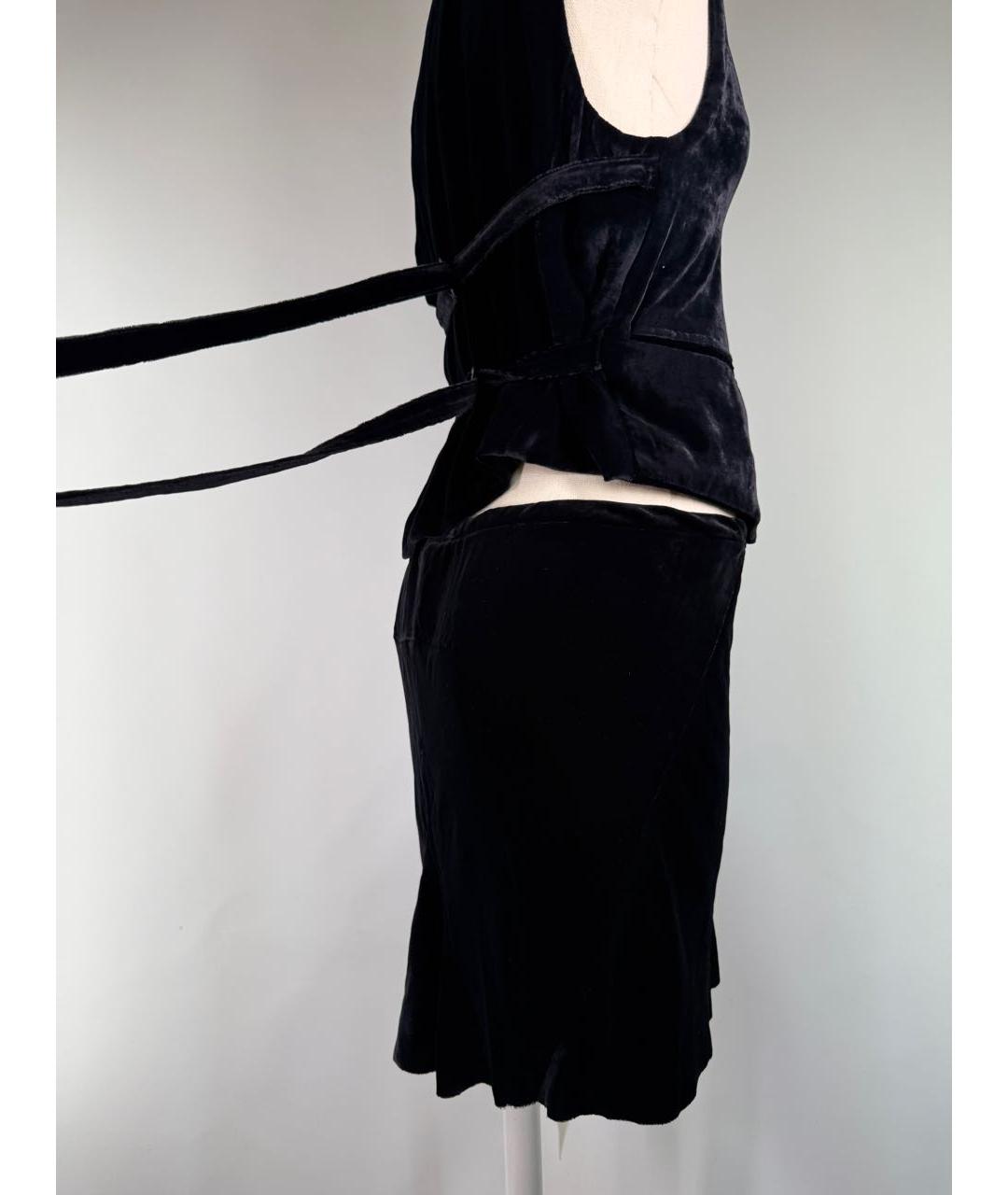 ANN DEMEULEMEESTER Темно-синий вискозный костюм с юбками, фото 7