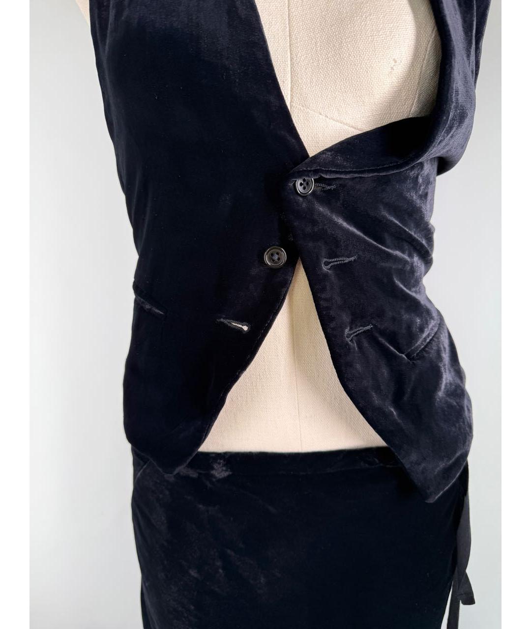 ANN DEMEULEMEESTER Темно-синий вискозный костюм с юбками, фото 5