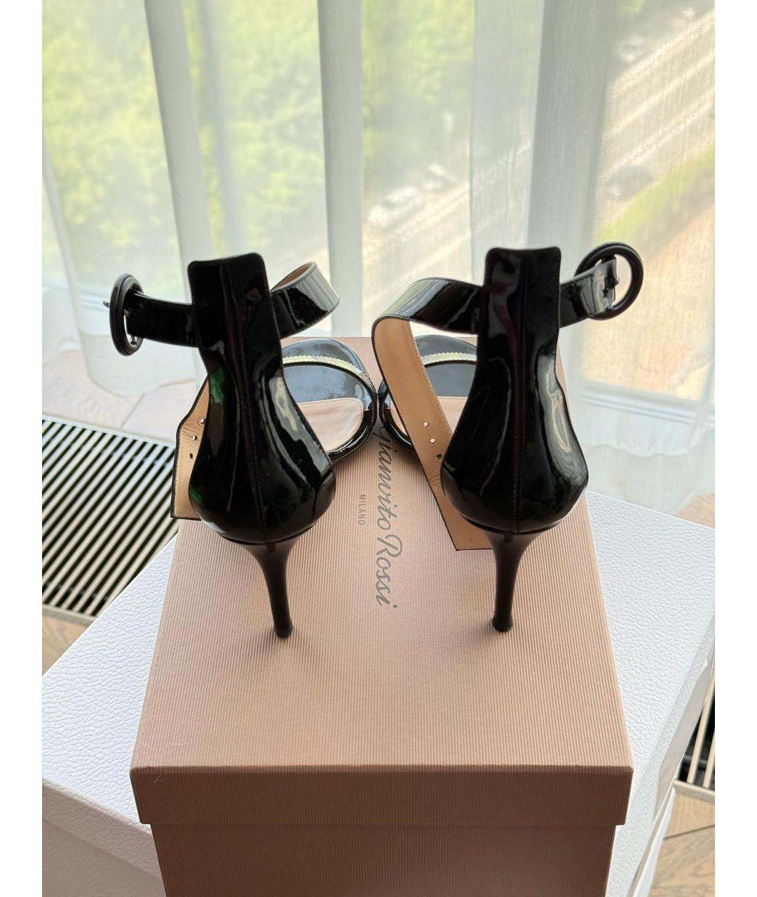 GIANVITO ROSSI Черные босоножки из лакированной кожи, фото 3