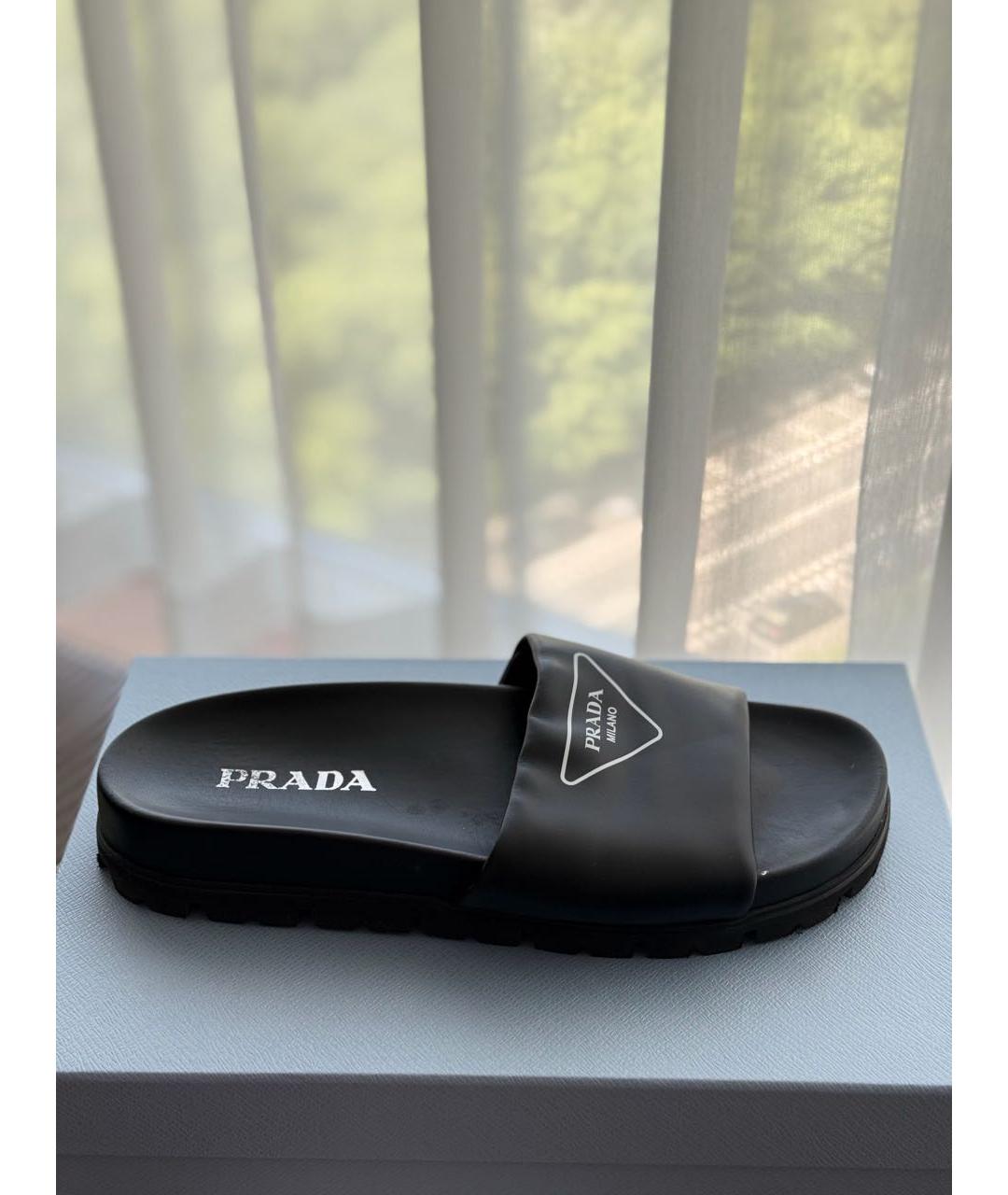 PRADA Черные шлепанцы, фото 8