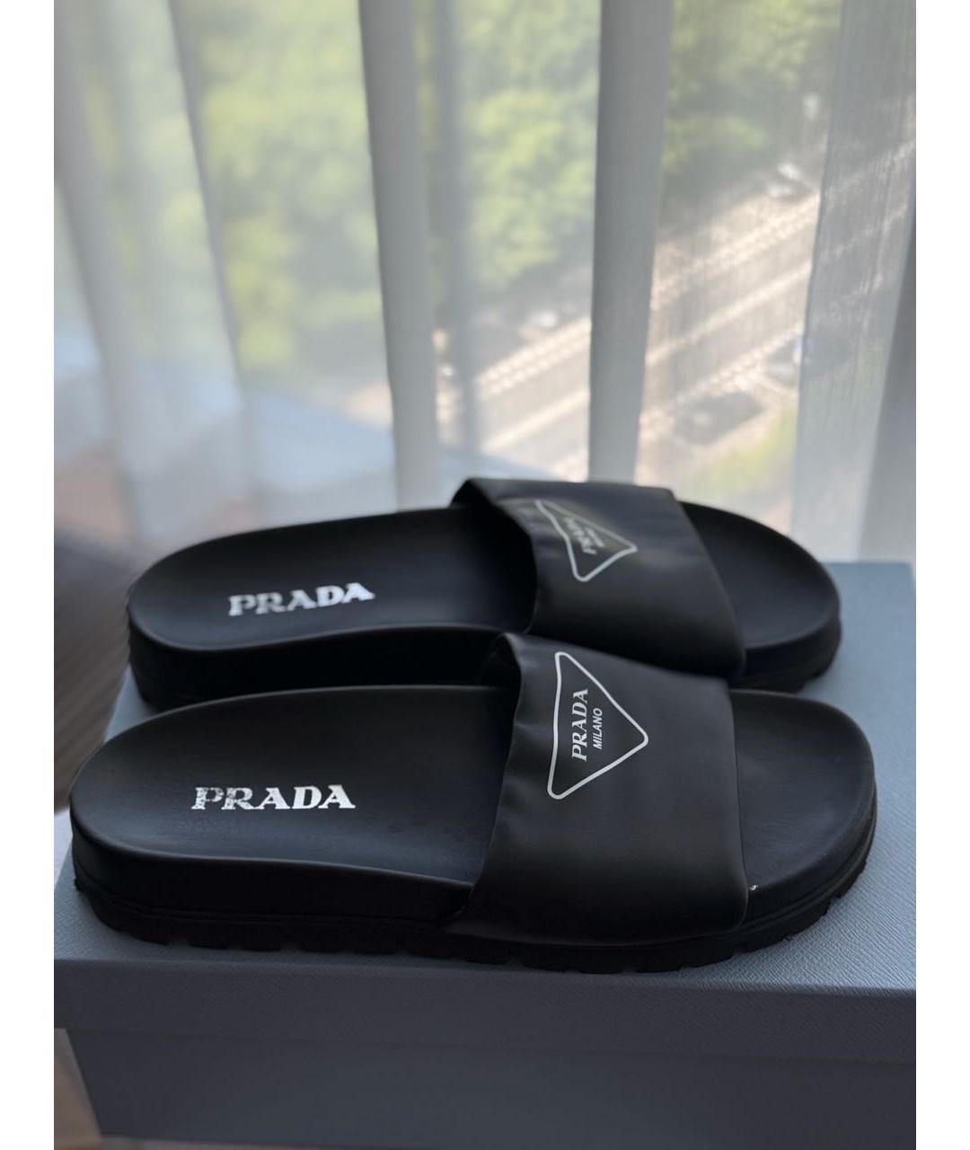 PRADA Черные шлепанцы, фото 6