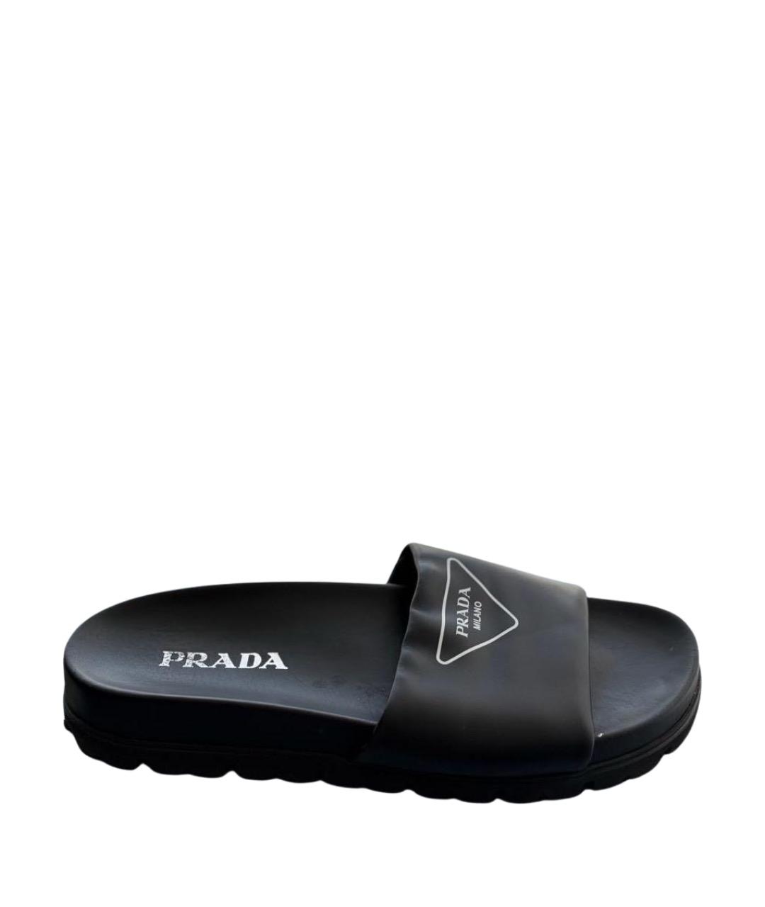 PRADA Черные шлепанцы, фото 1