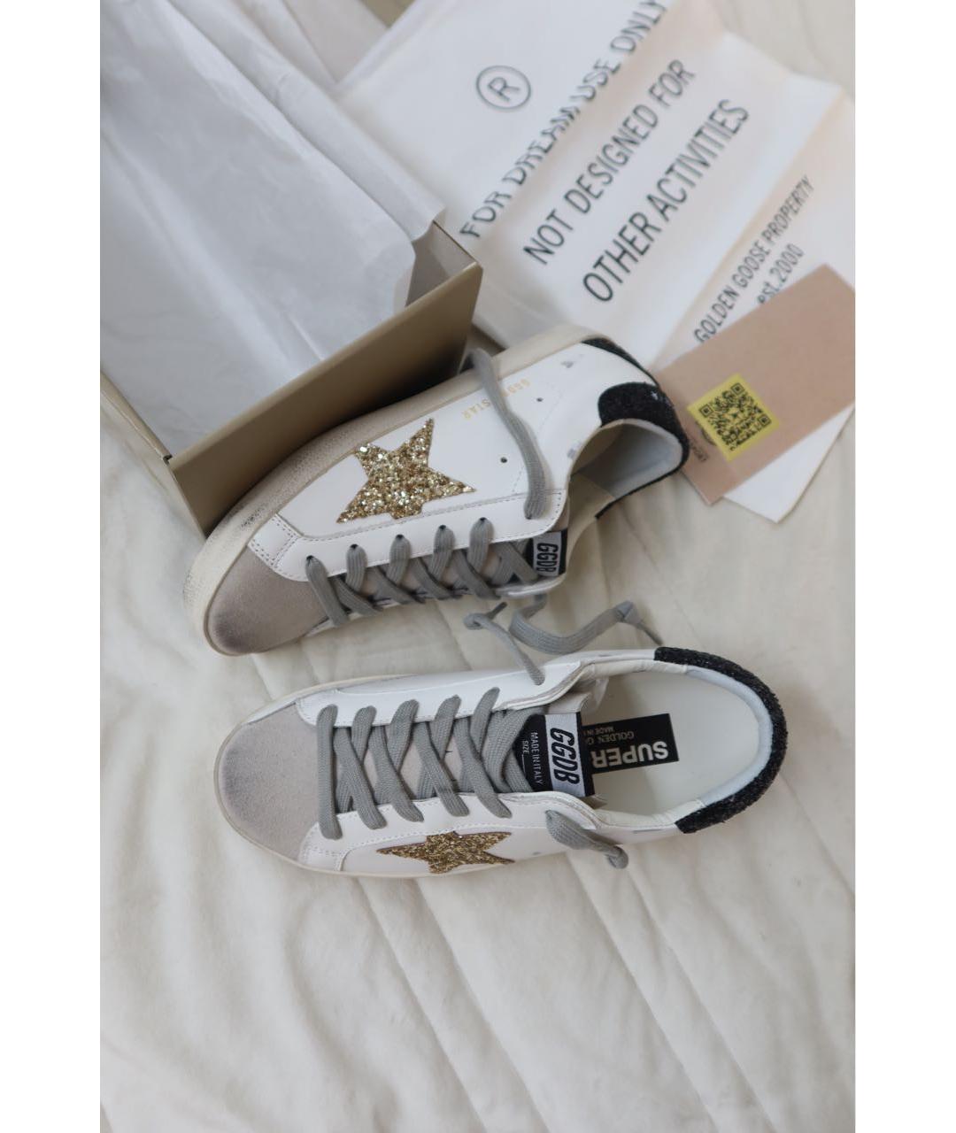 GOLDEN GOOSE Белые кожаные кеды, фото 2