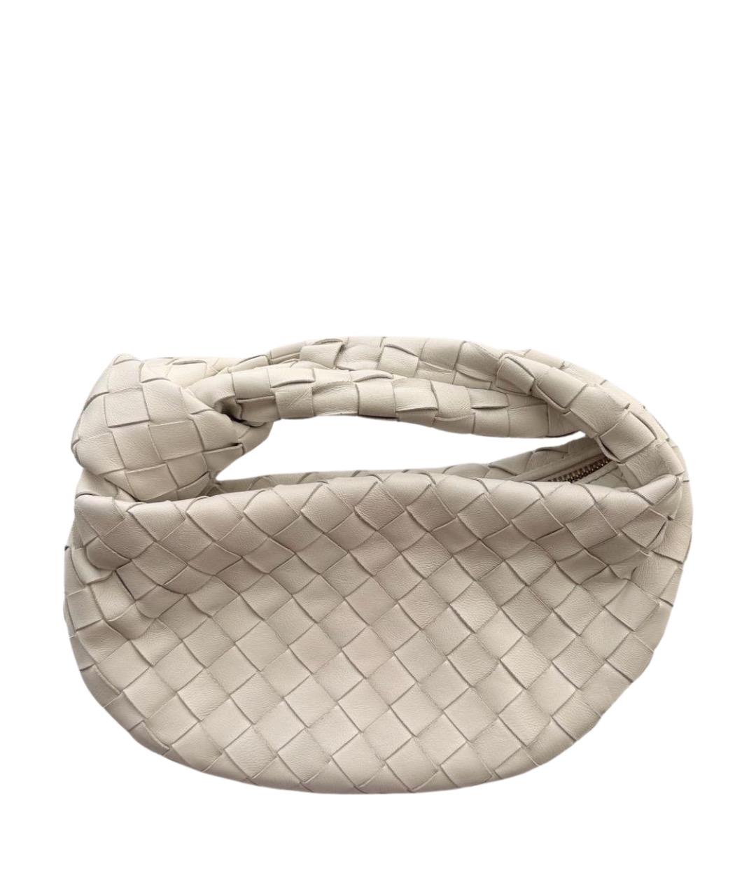 BOTTEGA VENETA Белая кожаная сумка с короткими ручками, фото 1