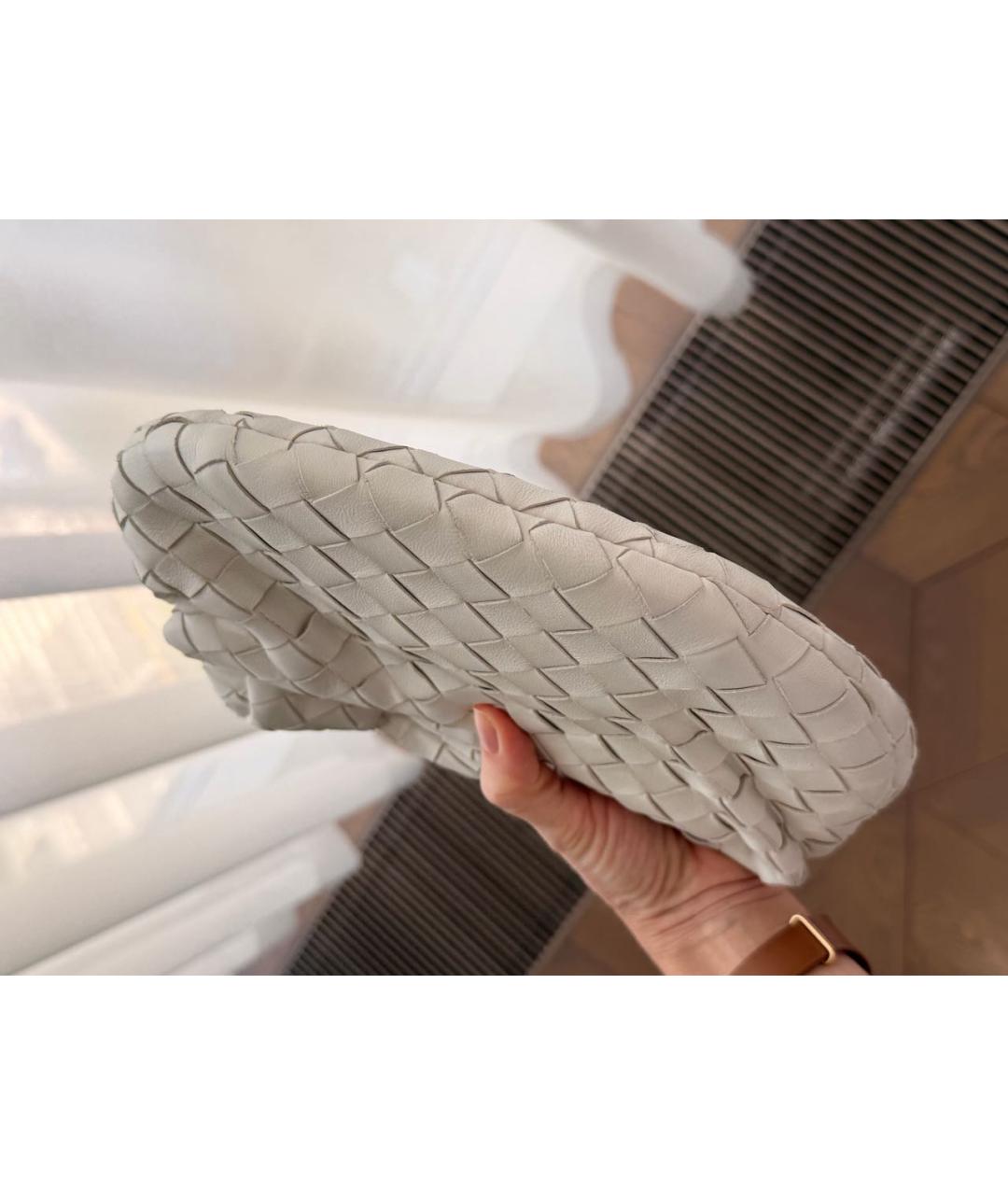 BOTTEGA VENETA Белая кожаная сумка с короткими ручками, фото 4