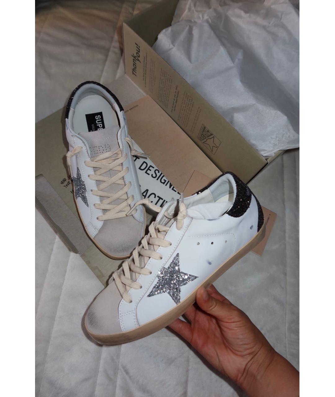 GOLDEN GOOSE Белые кожаные кеды, фото 2